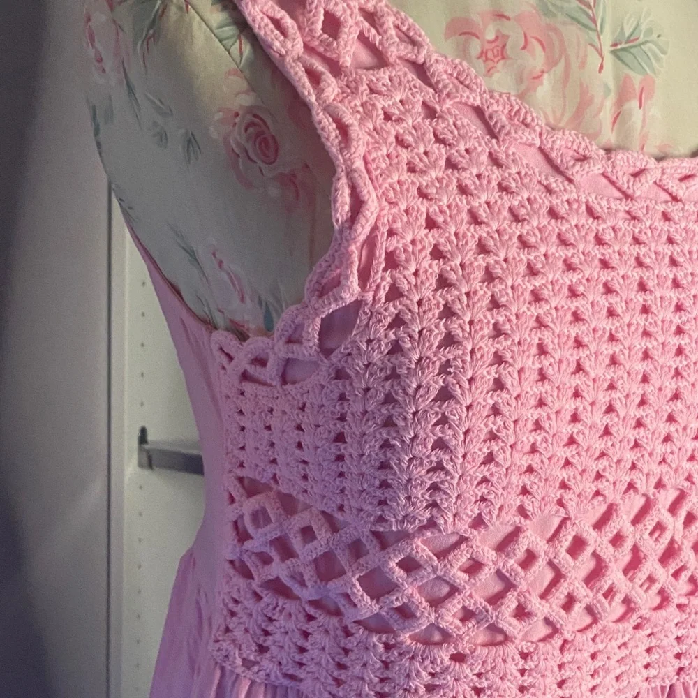 love, Fire Pink Crochet Bodice Casual Girls Dress
